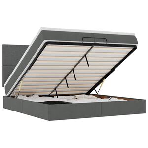 vidaXL Otomanski okvir kreveta s madracima tamnosivi 200x200cm tkanine