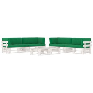 vidaXL 6-dijelna garnitura od paleta od bijelo impregnirane borovine