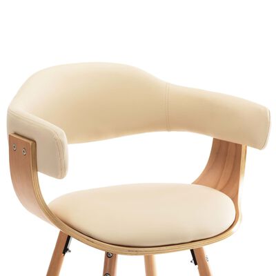 vidaXL Blagovaonske stolice od umjetne kože i drva 6 kom krem