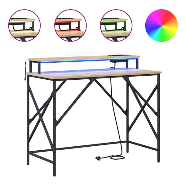 vidaXL Stol Sonoma hrast 100 x 50 x 86,5 cm Konstruirano drvo