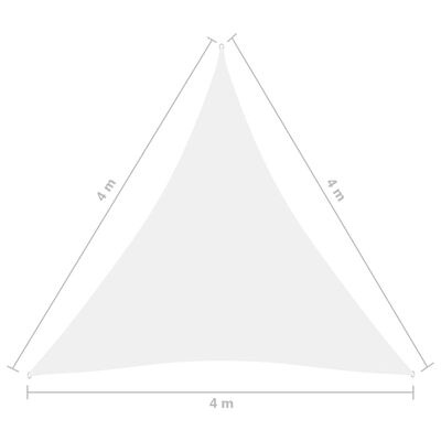 vidaXL Jedro protiv sunca od tkanine Oxford trokutasto 4x4x4 m bijelo