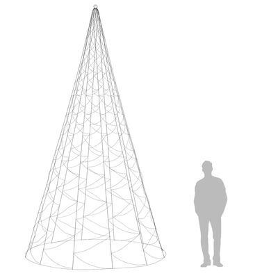 vidaXL Božićno drvce na stijegu 1400 toplih bijelih LED žarulja 500 cm
