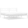 vidaXL Metalni okvir za krevet s uzglavljem bijeli 183x213 cm