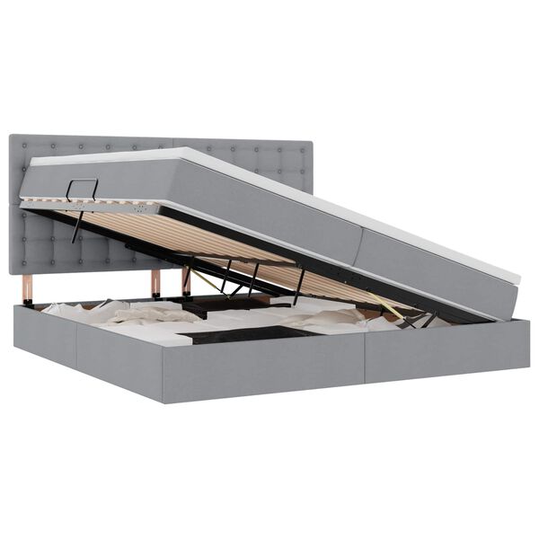 vidaXL Krevet s madracem i skladi&scaron;tem Svijetlo siva 200 x 200 cm