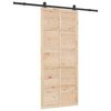 vidaXL Klizna vrata Prirodna 80 x 208 cm Masivna borovina