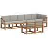 vidaXL Set vanjskih sofa s jastukom 8 pcs Prirodna i svijetlo siva