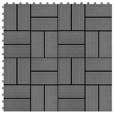 vidaXL Pločice za trijem 22 kom 30 x 30 cm 2 m² WPC sive