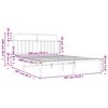 vidaXL Metalni okvir za krevet s uzglavljem bijeli 180x200 cm