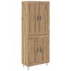 vidaXL Highboard Umjetnički hrast 69,5 x 34 x 180 cm Konstruirano drvo