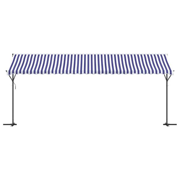 vidaXL Samostojeća tenda plavo-bijela 600 x 300 cm od tkanine i čelika