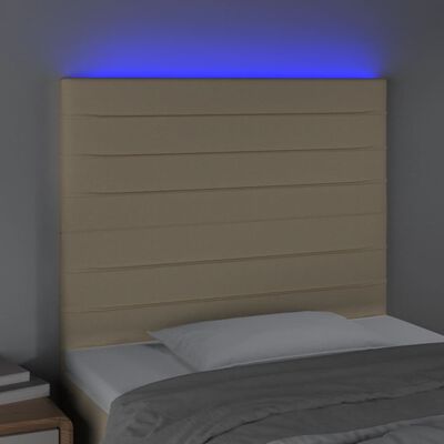 vidaXL LED uzglavlje krem 100x5x118/128 cm od tkanine