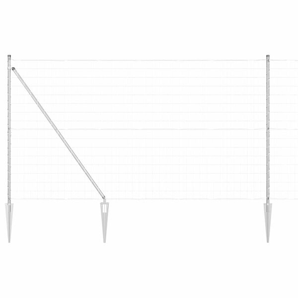 vidaXL Ograda s postovima Srebrno 1,5 x 10 m Čelik