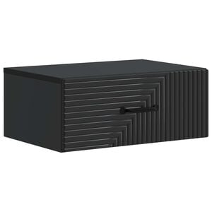 vidaXL Noćni ormarić za montažu na zid Crna 49 x 34,5 x 20 cm