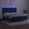 vidaXL Krevet box spring s madracem LED tamnoplavi 180x200 cm bar&scaron;un