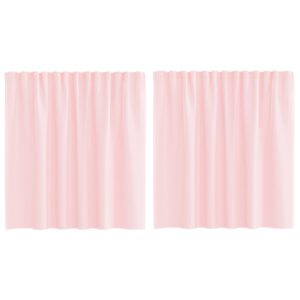 vidaXL Voile zavjese s petljama 2 kom svijetlo ružičaste 140x140 cm