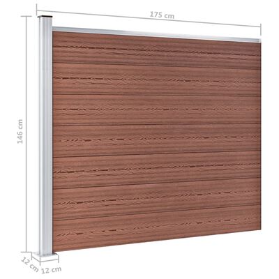 vidaXL Panel za ogradu WPC 175 x 146 cm smeđi