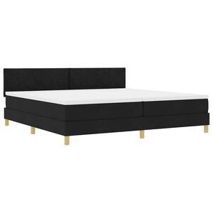 vidaXL LED Box Spring Krevet s LED trakama Crna 200 x 200 cm tkanina