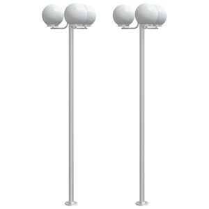 vidaXL Vanjske podne lampe 2 kom. srebrne 215 cm nehrđajući čelik