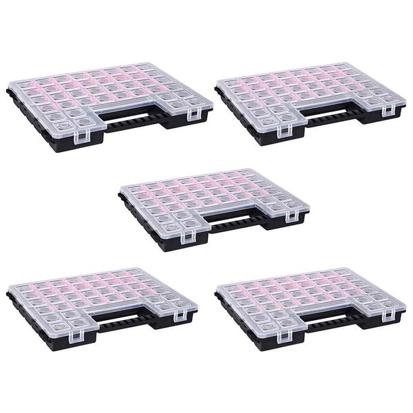 vidaXL Kutije za asortiman 5 komada s podesivim pregradama