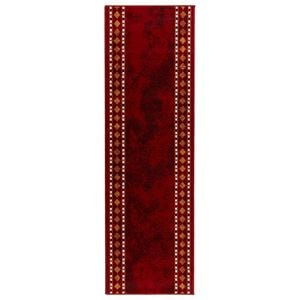 vidaXL Trkački tepih FLORNES Tkani Crvena Dijamanti 67 x 150 cm PP