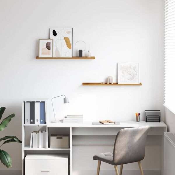 vidaXL Polica na zidu Zidne 2 pcs Bež 80 x 9 x 3 cm Konstruirano drvo