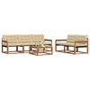 vidaXL Set vanjskih sofa s jastukom 6 pcs Prirodna i bež