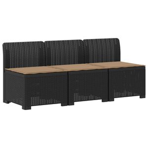 vidaXL Dvosjedni vrtni sofa s jastucima u ratan izgledu PP Antracit