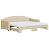 vidaXL Dnevni krevet na razvlačenje s madracima krem 90x200 cm tkanina
