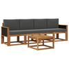 vidaXL Set vanjskih sofa s jastukom 4 pcs Prirodna i antracit