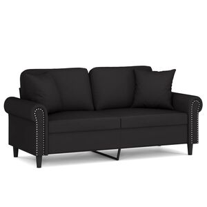 vidaXL Dvosjed s ukrasnim jastucima crni 140 cm bar&scaron;unasti
