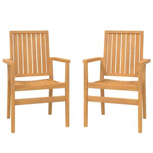 vidaXL Složive vrtne stolice 2 kom 56,5x57,5x91 cm od masivne tikovine