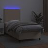 vidaXL Krevet box spring madrac LED cappuccino 90x200cm umjetna koža