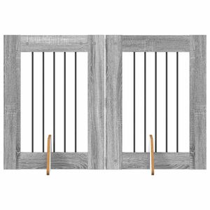 vidaXL Vrata za pse s postoljem 2 pcs Siva sonoma 60 x 80 cm