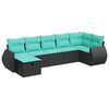 vidaXL 7-dijelni set vrtnih sofa od poliratana s jastucima crni
