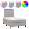 vidaXL Krevet box spring s madracem LED svjetlosivi 120x200 cm tkanina