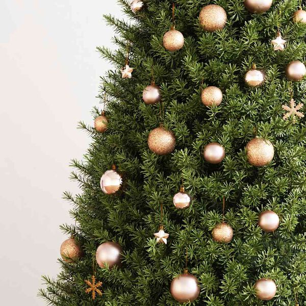 vidaXL Set božićnih kuglica od 111 komada rozo-zlatni od polistirena