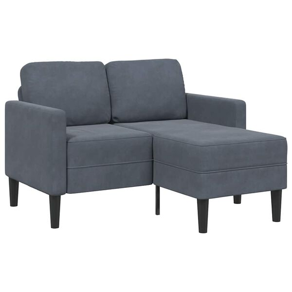 vidaXL Sofa 2-sjed s ležaljkom u obliku slova L tamnosiva 125cm bar&scaron;un