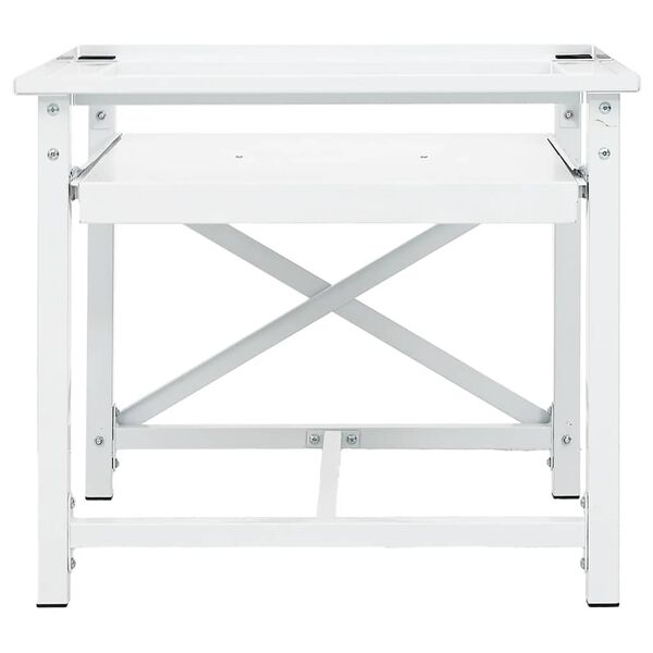 vidaXL Postolje za perilicu rublja s policom na izvlačenje bijelo