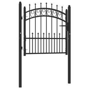 vidaXL Vrata za ogradu EMMEN s &scaron;iljcima čelik 104x87 cm crna