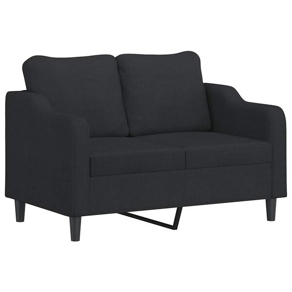 vidaXL 3-dijelni set sofa s jastucima crni od tkanine