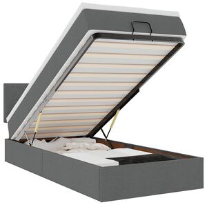 vidaXL Otomanski krevet s madracem tamnosivi 90x200 cm tkanine