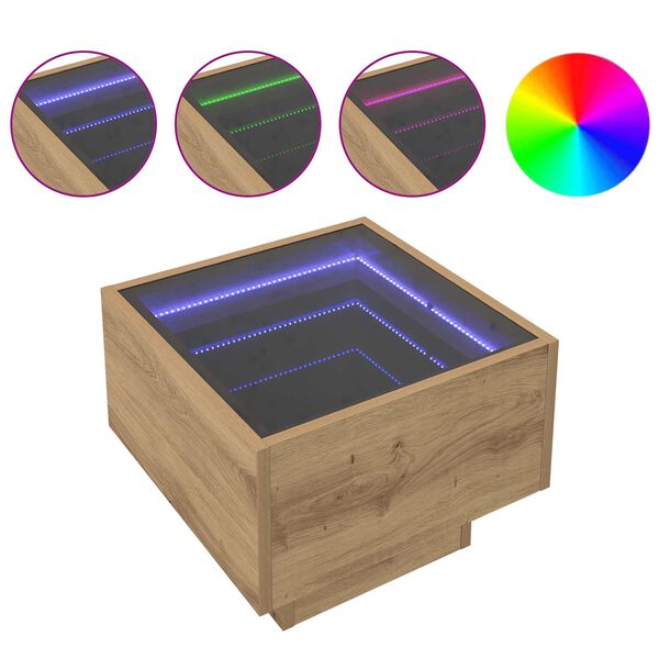 vidaXL Bocni stol hrast artisan 40 x 40 x 30 cm Konstruirano drvo