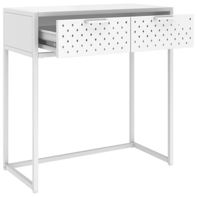 vidaXL Konzolni stol bijeli 72 x 35 x 75 cm čelični