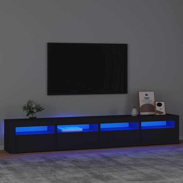 vidaXL TV ormarić s LED svjetlima crni 240 x 35 x 40 cm