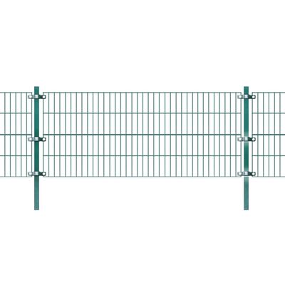 vidaXL Panel ograda sa stupovima od željeza obloženog prahom 6x0,8 m