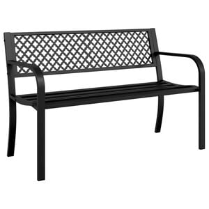 vidaXL Vrtna klupa 119 cm crna čelična