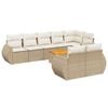 vidaXL 9-dijelni set vrtnih sofa s jastucima bež od poliratana
