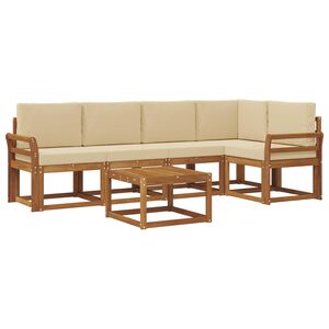 vidaXL Set vanjskih sofa s jastukom 6 pcs Prirodna i bež
