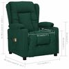 vidaXL Električni masažni naslonjač od tkanine tamnozeleni