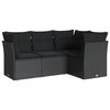 vidaXL 4-dijelni set vrtnih sofa od poliratana s jastucima crni